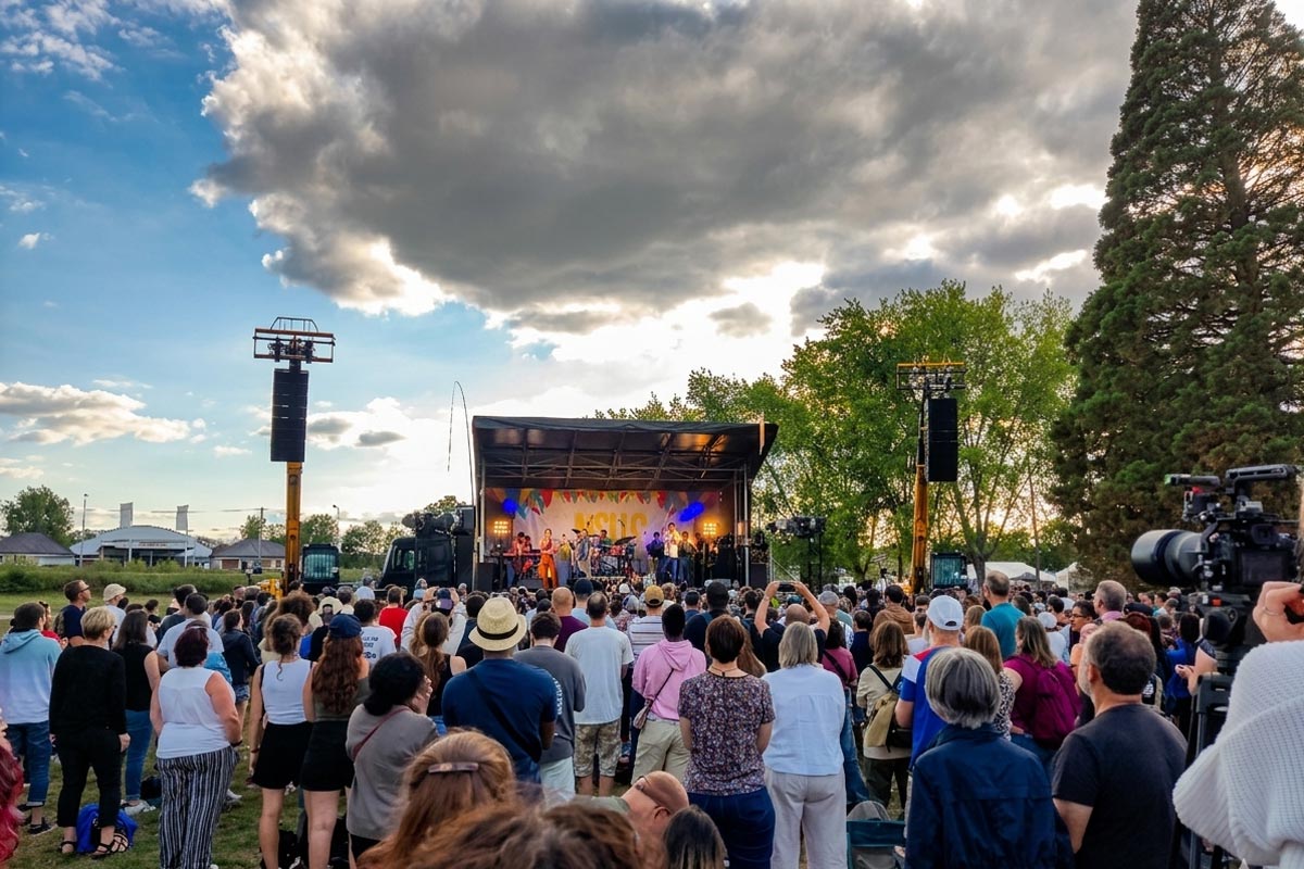 Scène mobile lors d'un festival